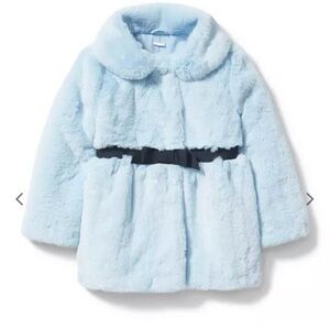 Janie and Jack Faux Fur Ribbon Blue Coat size 5/6
